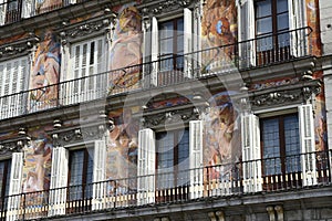 Front of the building in Plaza Mayor Madrid