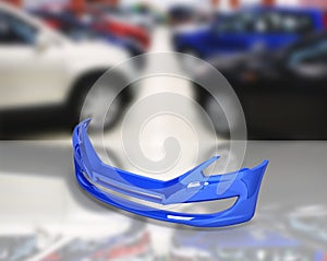 Front bumper of the car on Ð°uto shop background 3d