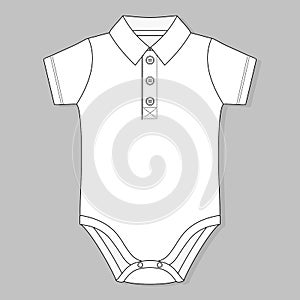 Front button placket collar baby bodysuit