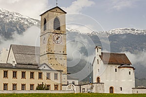 Front of Church of St. John in Mustair, UNESCO Wor