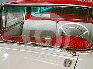 front classic car windshield and luxury simple interior design