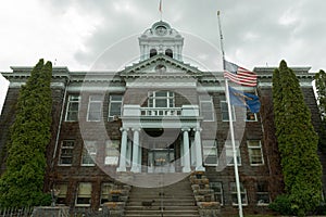 The Front of the Crook County Courthouse in Prineville, Oregon, USA