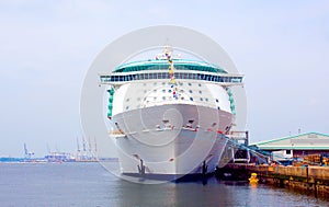 Front of cruise ship