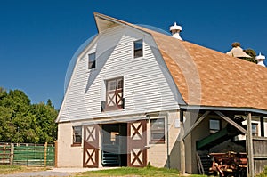 Front of dairy barn