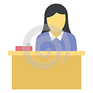 Front desk, help desk Color Vector Icon which can easily modify or edit