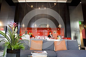 Front desk of Hotel Max Seattle