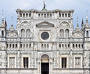 Front detail charterhouse of pavia