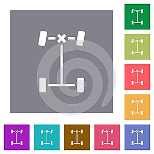 Front differential lock square flat icons