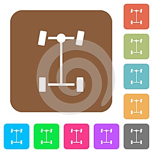 Front differential rounded square flat icons