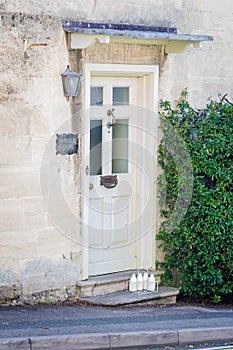 Front Door of a Beautiful Old English Cottage in the Cotswolds