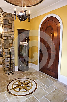 Front Door and Foyer of Luxury Home