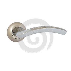 Front door handle with a combined coating on a round base, as well as a downward curvature of the handle