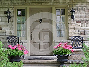 Front door of house