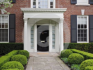 Front door of house