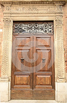 Front door in an Italian village