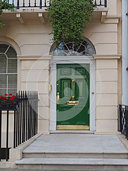 Front door of London townhouse