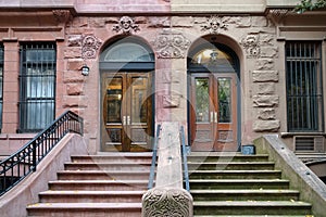 front door of New York townhouse