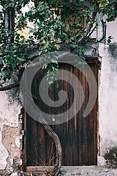 Front door of an old house in Turkey