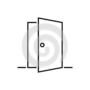 Front door open line icon