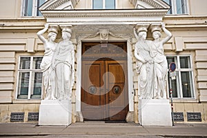 Front door of Palais Pallavicini in Vienna