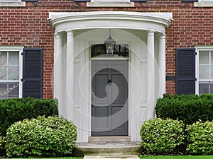 Front door with portico