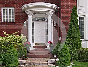 Front door with portico