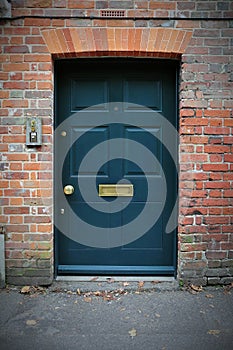 Front Door of a Red Brick House