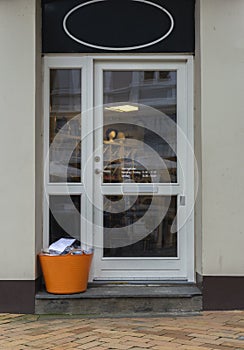 The front door to the store, the entrance to the store in a small town