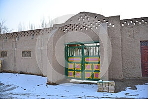 The front door of Uighur characteristic dwellings