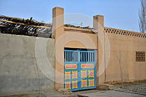 The front door of Uighur characteristic dwellings