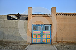 The front door of Uighur characteristic dwellings