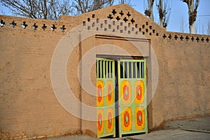 The front door of Uighur characteristic dwellings