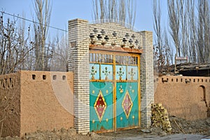 The front door of Uighur characteristic dwellings