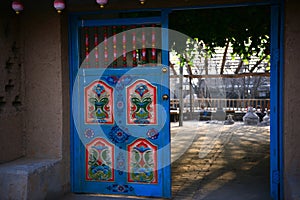 The front door of Uighur characteristic dwellings