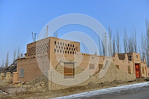 The front door of Uighur characteristic dwellings