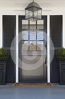 Front door of an upscale home photo