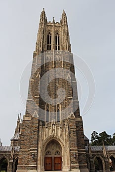 The front of the Duke University Chapel in Durham, North Carolina