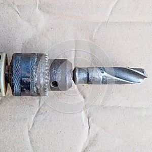 The front of the electric hand drill.