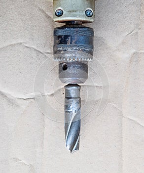 The front of the electric hand drill. Drill and