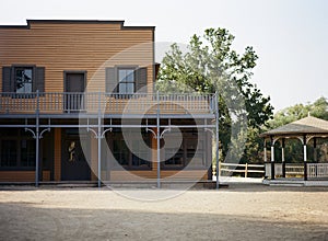 Front elevation on old west building