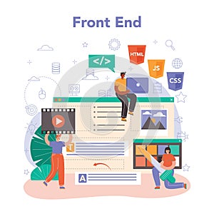 Front end developer concept. Website interface design improvement.