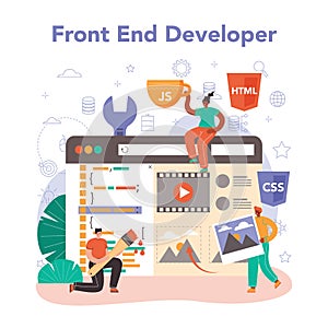 Front end developer concept. Website interface design improvement.