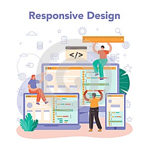 Front end developer concept. Website interface design improvement.