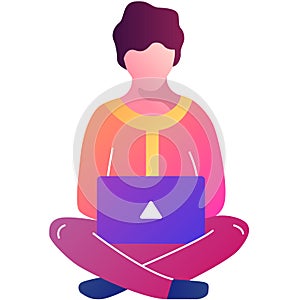 Front end developer icon vector man work on laptop