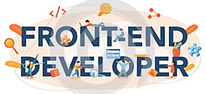 Front-end developer typographic header. Website interface design improvement.