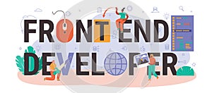 Front end developer typographic header. Website interface