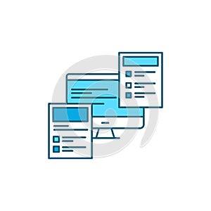 Front-end development color line icon.