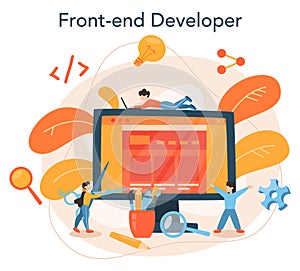 Front-end development concept. Website interface design improvement.