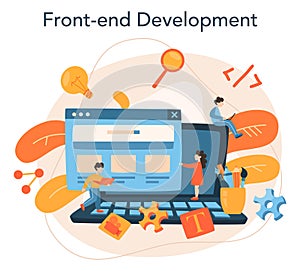Front-end development concept. Website interface design improvement.