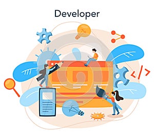 Front-end development concept. Website interface design improvement.